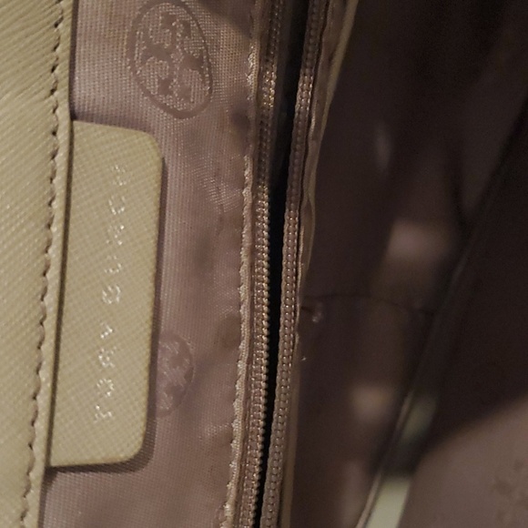 Tory Burch Saffiano Taupe Leather Tote Bag (#17) - Picture 11 of 15